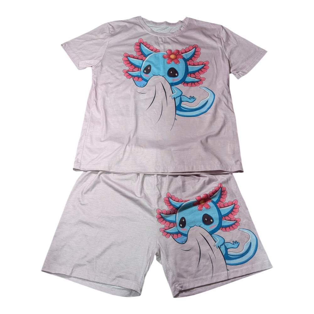 Kids Axolotl Outfit Shirt And Shorts Size 13y-14y